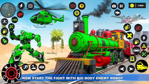 Android application Train Robot transform Car Game screenshort