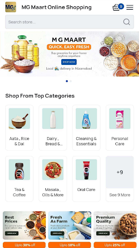Android application MG Online Shop screenshort