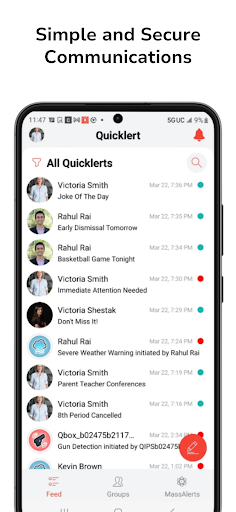 Android application Quicklert screenshort