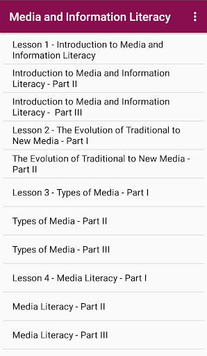 Android application Media and Information Literacy screenshort