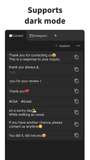 Screenshot of Copipe - Quick copy and paste