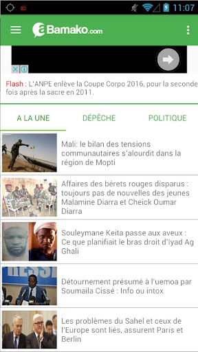 Android application aBamako.com screenshort