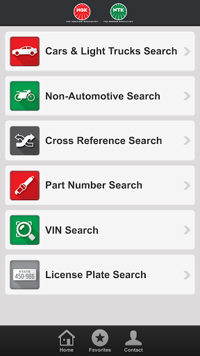 Android application NGK / NTK Part Finder screenshort