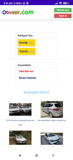 Android application obuvar screenshort