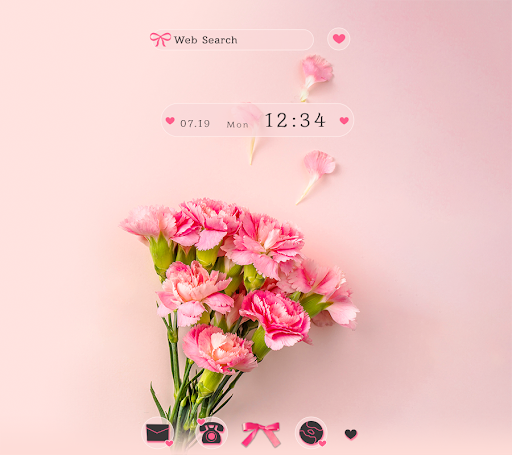 Android application Pink Carnations Theme screenshort
