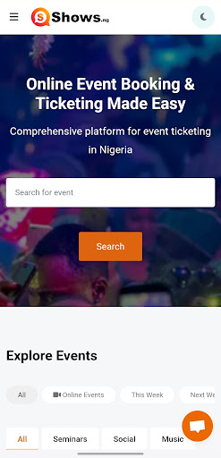 Android application Shows.NG - Events & Tickets screenshort
