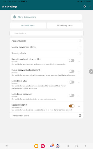 Screenshot of NB|AZ Mobile Banking