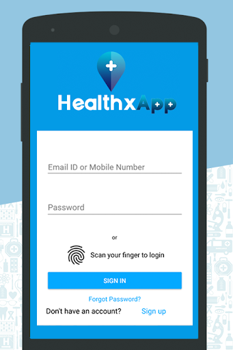 Android application HealthxApp screenshort