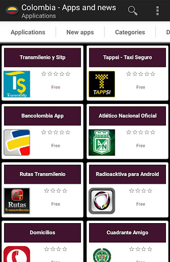 Android application Colombian apps screenshort
