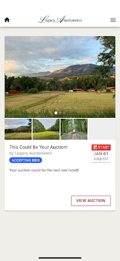 Android application Legacy Auctioneers screenshort