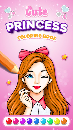 Android application Cute Princess Coloring Book screenshort