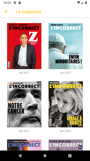 Android application L'Incorrect screenshort