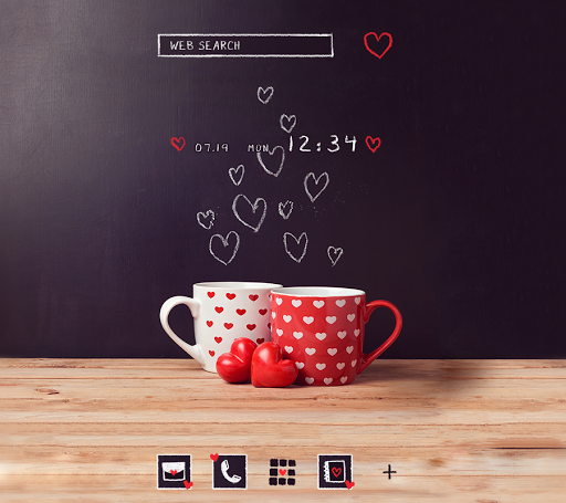 Android application Pair Mugs with HeartsTheme screenshort