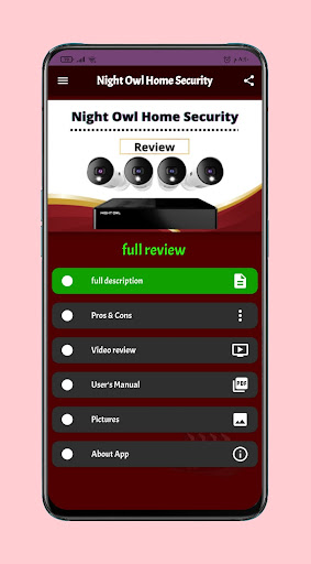 Android application Night Owl Home Security Guide screenshort