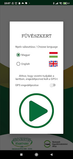 Android application ELTE Füvészkert screenshort