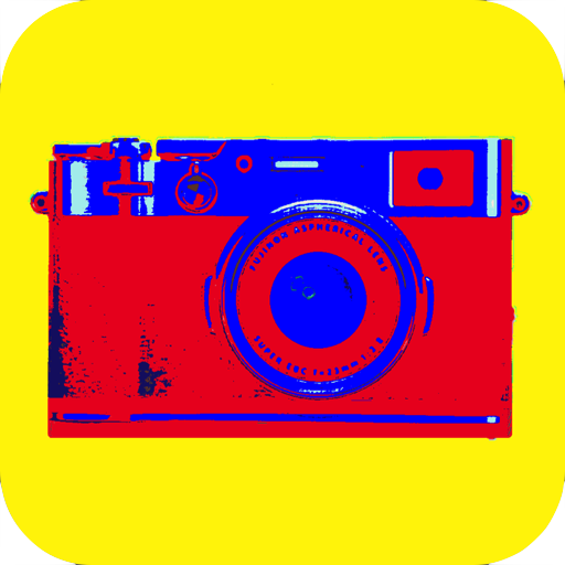Pop art camera logo