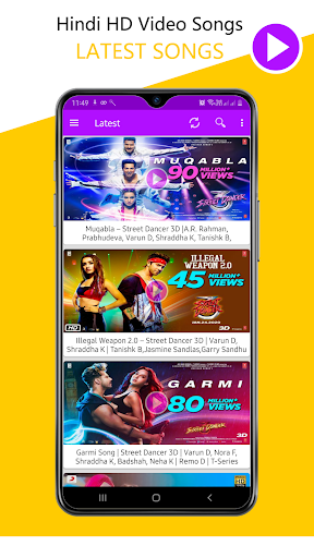 Android application Hindi HD Video Songs screenshort