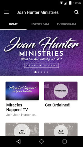 Android application Joan Hunter screenshort