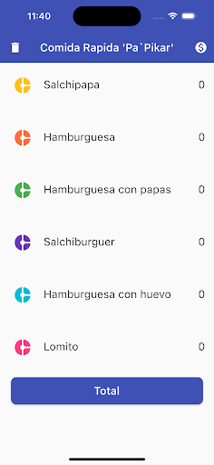 Android application Pa'Pikar Menu screenshort