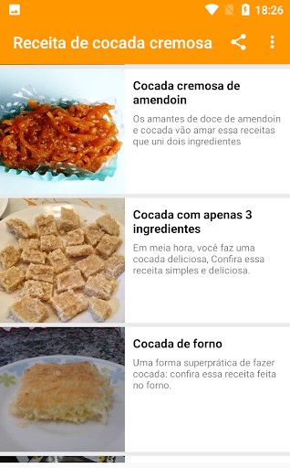 receita de cocada cremosa