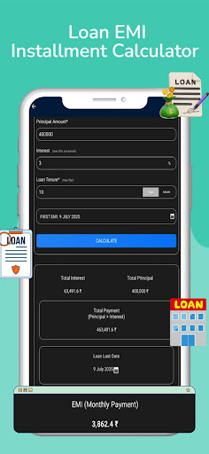 Captura de pantalla de Calculadora EMI: IMPUESTOS,SIP