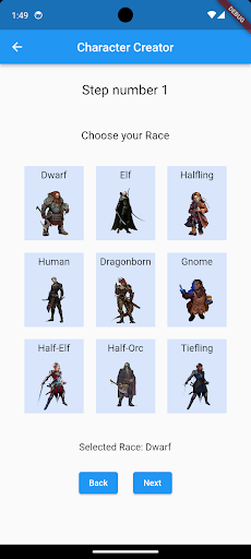 Android application DnD Starter App screenshort