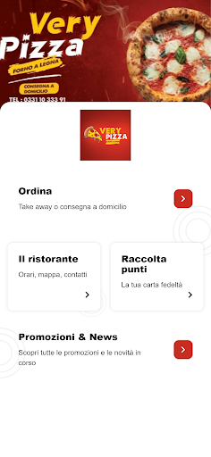 Android application Very Pizza screenshort