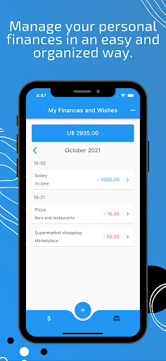 Android application My Finances and Wishes screenshort