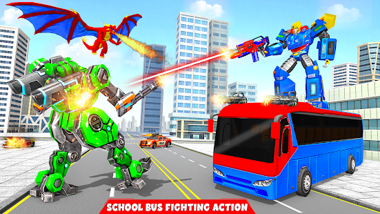 School Bus Robot Car Game Screenshot