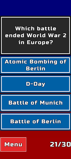 Android application 20th Century Quiz screenshort