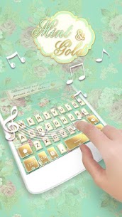 Mint & Gold GO Keyboard theme For PC installation