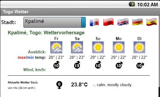 Météo Togo Screen 2