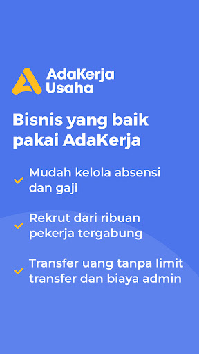 Android application AdaKerja:Absensi-Gaji-Transfer screenshort