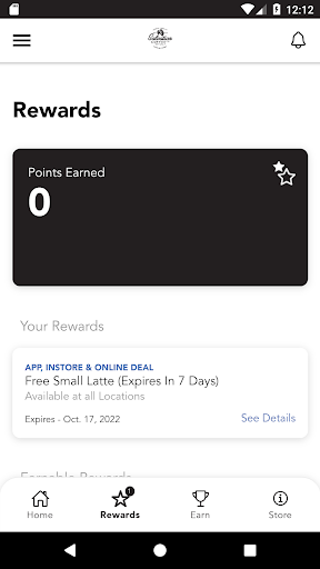 Salvation Coffee Rewards Screen 2