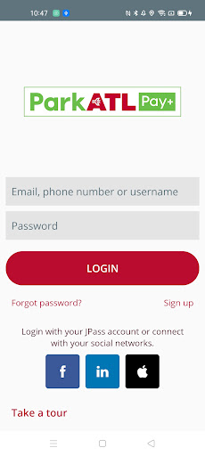 ParkATL Pay+ Screen 2