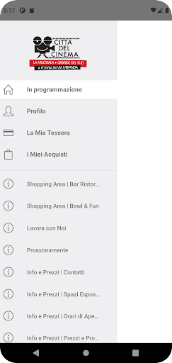 Android application Città del Cinema screenshort