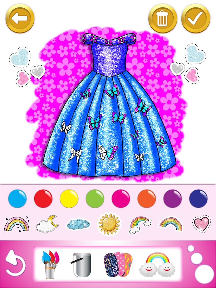 Glitter dress coloring and drawing book for Kids  Featured Image for Version 