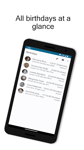 Android application Birthday reminder screenshort
