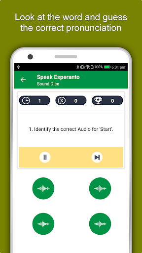 Screenshot of Learn Esperanto Language App