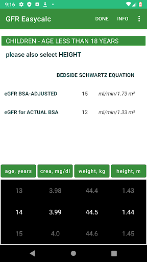 GFR Easycalc Screen 3
