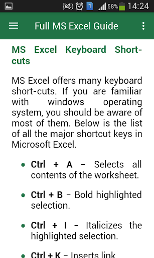 Full MS Excel Guide