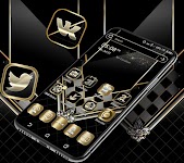 screenshot of Black Luxury Gold Theme