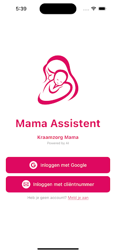 Android application Kraamzorg Mama screenshort
