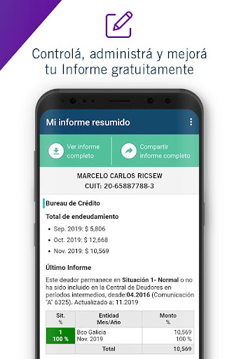Mi Nosis Situación Crediticia Screen 2