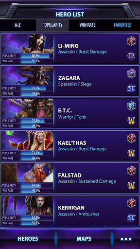 Android application HotS Helper screenshort