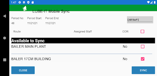 LUBE-IT Mobile Routes Screen 3