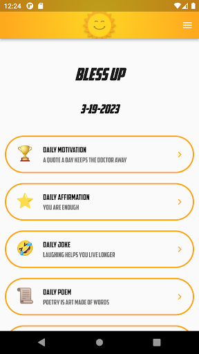 Android application Bless Up: Daily Motivation screenshort