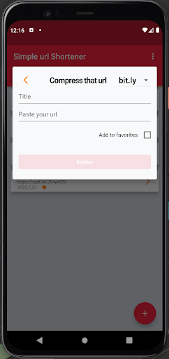 Simple Url Shortener Screen 3