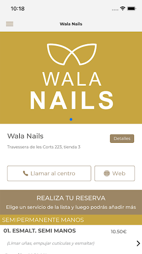 Android application Wala Nails screenshort