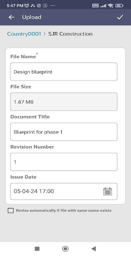 Screenshot of Oracle Primavera Unifier